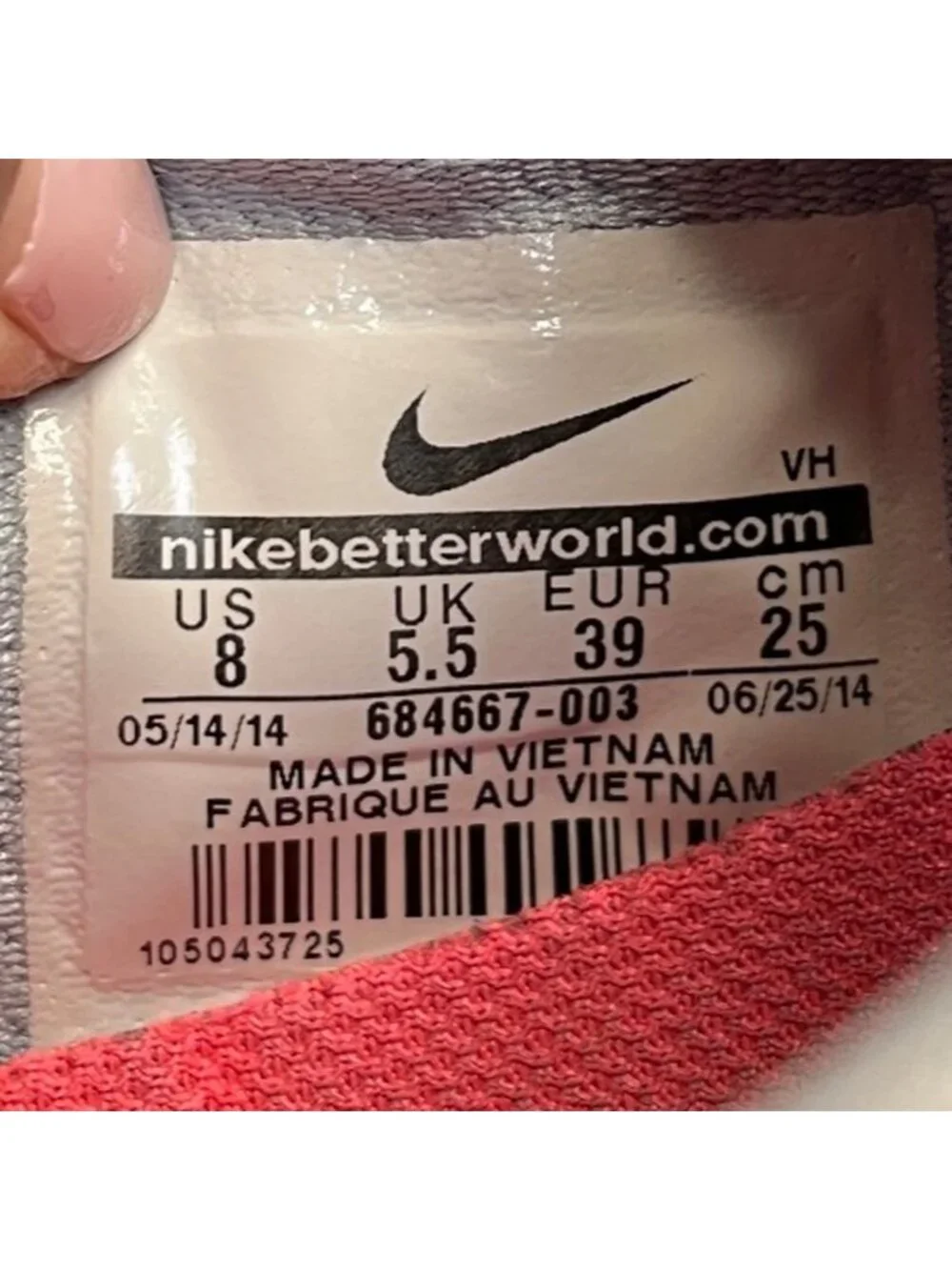 Nike FS Lite Run 2 Womens Size 8 Gray Orange Athletic Running Shoes Sneakers